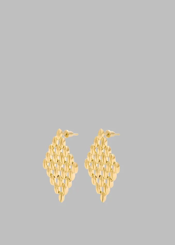 The Frankie Shop Bevza Grains Big Rhomb Earrings 8211 Gold 8211 Women