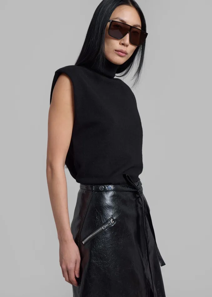 The Frankie Shop Bottoms 31 Phillip Lim Textured Faux Leather Wrap Skirt 8211 Black 8211 Women
