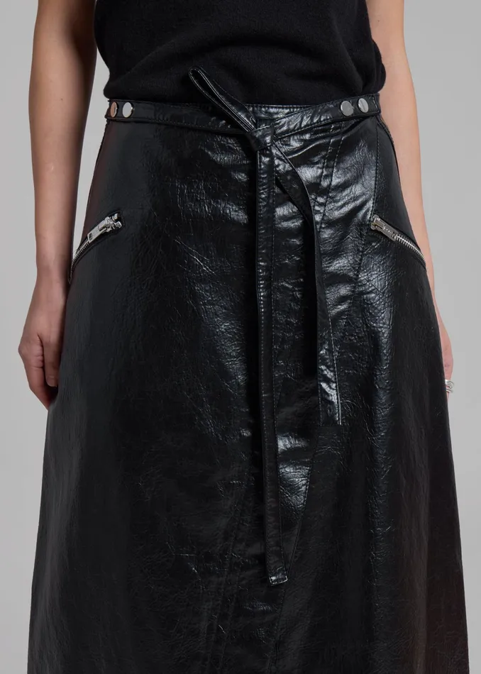 The Frankie Shop Bottoms 31 Phillip Lim Textured Faux Leather Wrap Skirt 8211 Black 8211 Women