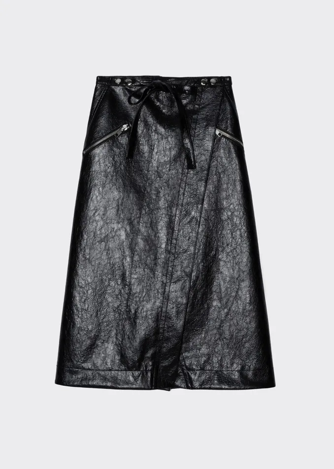 The Frankie Shop Bottoms 31 Phillip Lim Textured Faux Leather Wrap Skirt 8211 Black 8211 Women