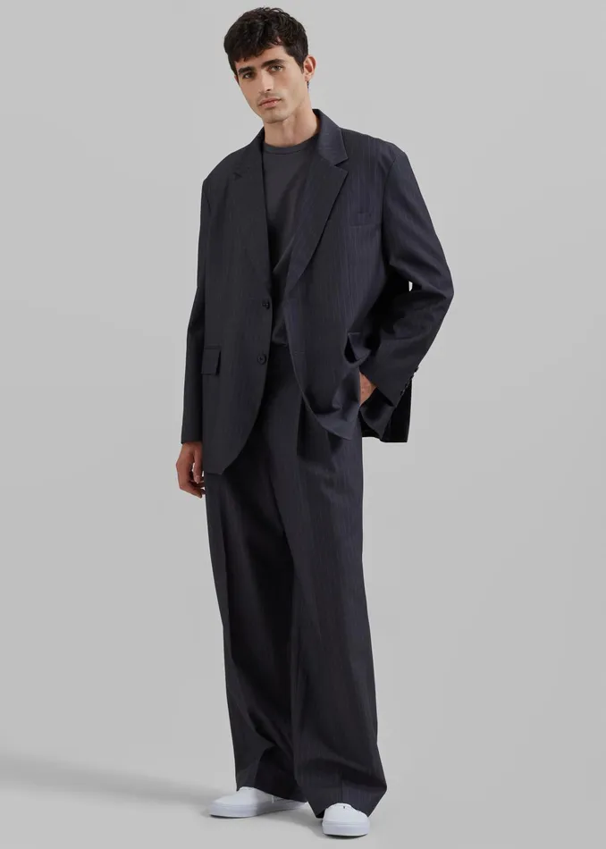 The Frankie Shop Bottoms Beo Suit Pants 8211 CharcoalWhite Pinstripe 8211 Men