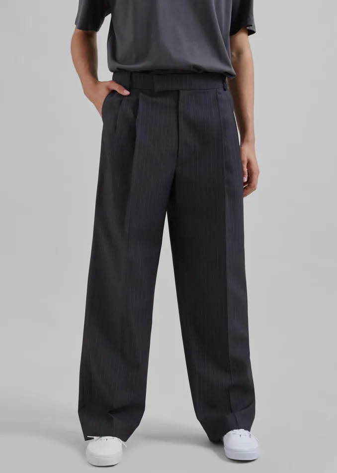 The Frankie Shop Bottoms Beo Suit Pants 8211 CharcoalWhite Pinstripe 8211 Men
