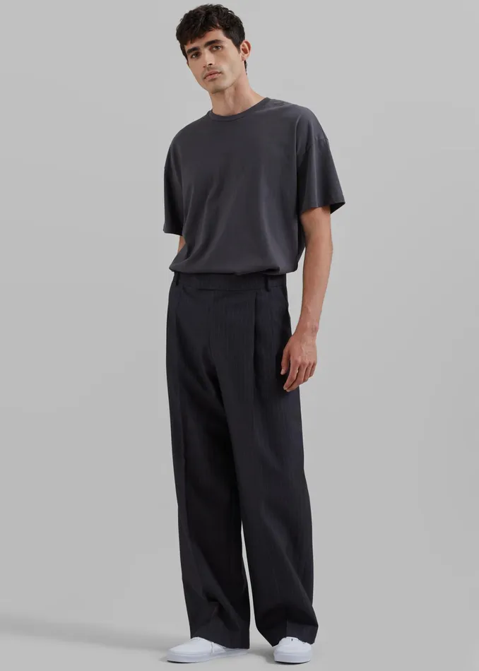 The Frankie Shop Bottoms Beo Suit Pants 8211 CharcoalWhite Pinstripe 8211 Men
