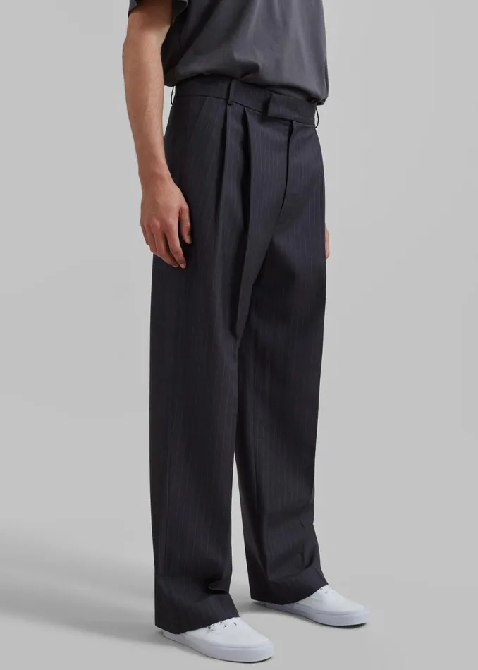 The Frankie Shop Bottoms Beo Suit Pants 8211 CharcoalWhite Pinstripe 8211 Men