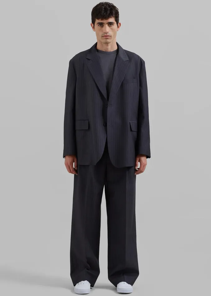 The Frankie Shop Bottoms Beo Suit Pants 8211 CharcoalWhite Pinstripe 8211 Men