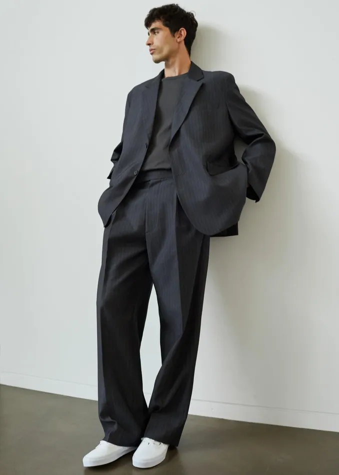 The Frankie Shop Bottoms Beo Suit Pants 8211 CharcoalWhite Pinstripe 8211 Men