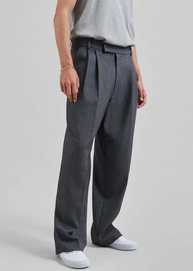 The Frankie Shop Bottoms Beo Suit Pants 8211 Grey Melange 8211 Men