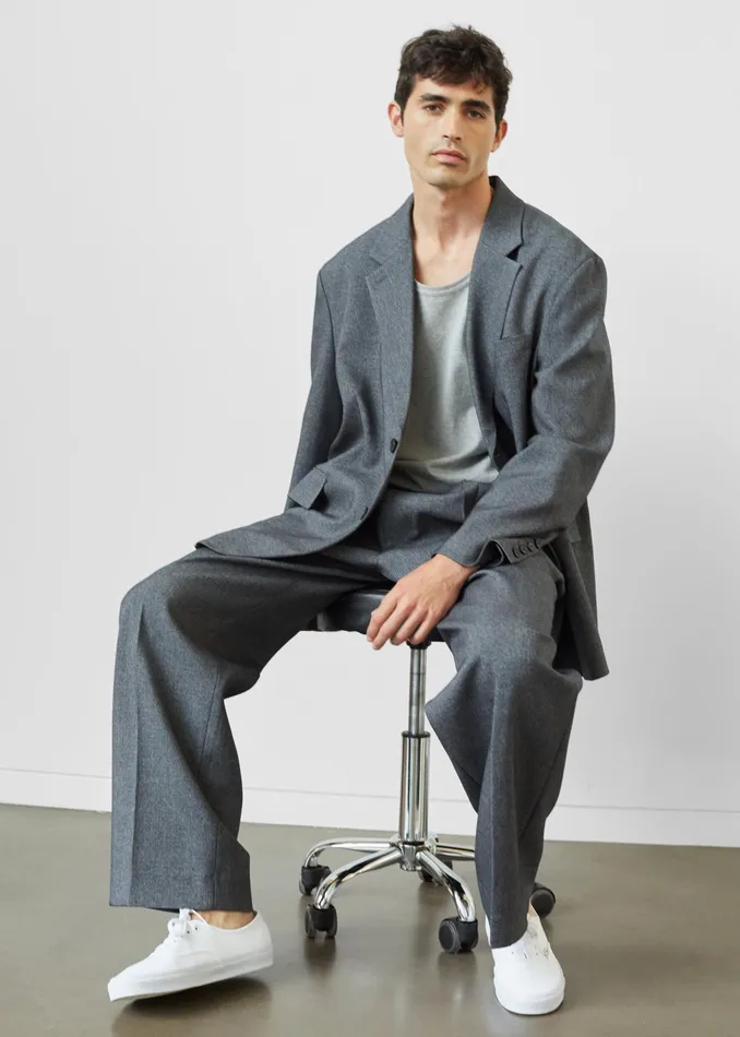 The Frankie Shop Bottoms Beo Suit Pants 8211 Grey Melange 8211 Men