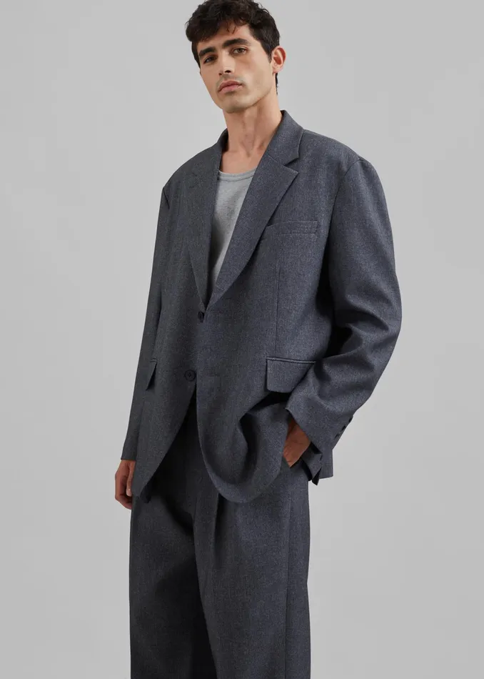The Frankie Shop Bottoms Beo Suit Pants 8211 Grey Melange 8211 Men