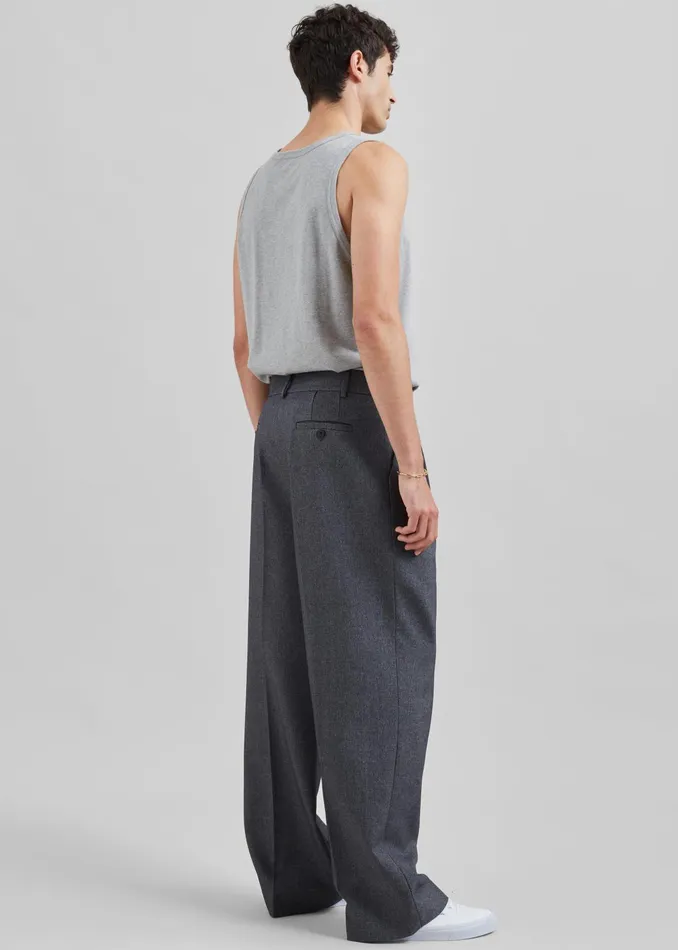 The Frankie Shop Bottoms Beo Suit Pants 8211 Grey Melange 8211 Men