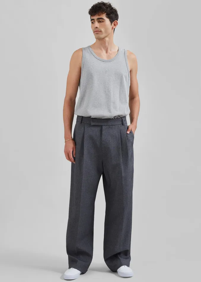 The Frankie Shop Bottoms Beo Suit Pants 8211 Grey Melange 8211 Men