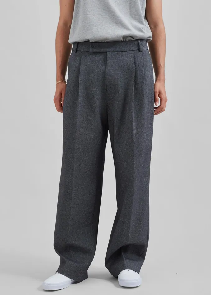 The Frankie Shop Bottoms Beo Suit Pants 8211 Grey Melange 8211 Men