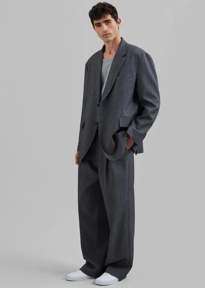 The Frankie Shop Bottoms Beo Suit Pants 8211 Grey Melange 8211 Men