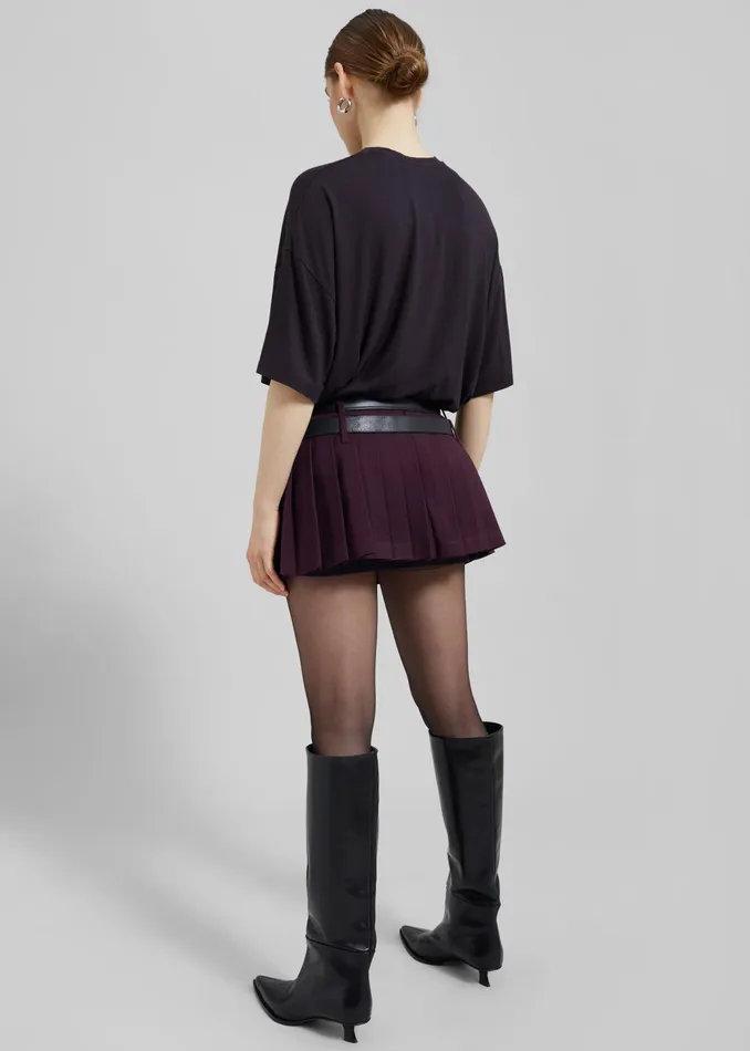 The Frankie Shop Bottoms Blake Mini Pleated Skirt 8211 Burgundy 8211 Women