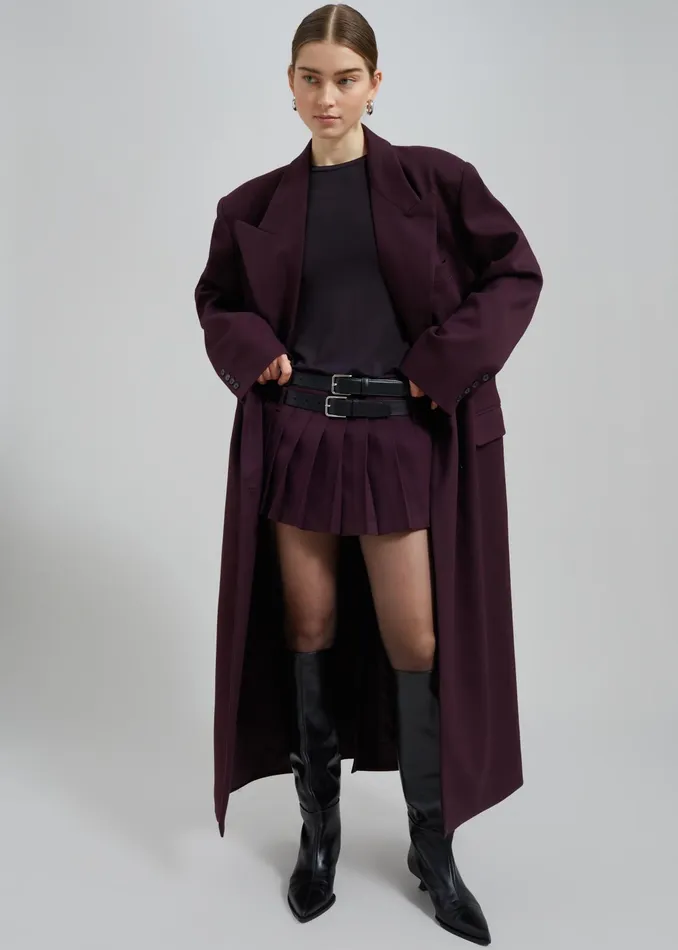 The Frankie Shop Bottoms Blake Mini Pleated Skirt 8211 Burgundy 8211 Women
