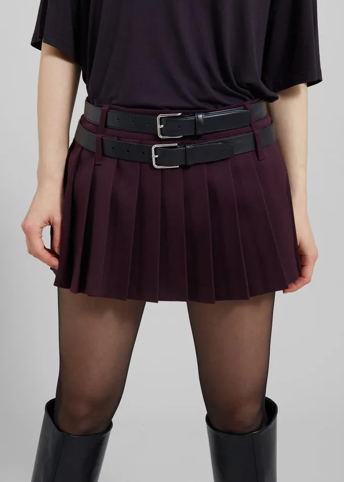The Frankie Shop Bottoms Blake Mini Pleated Skirt 8211 Burgundy 8211 Women