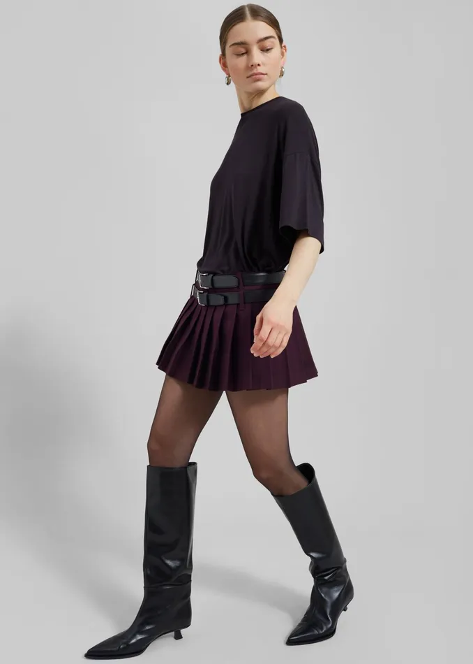 The Frankie Shop Bottoms Blake Mini Pleated Skirt 8211 Burgundy 8211 Women
