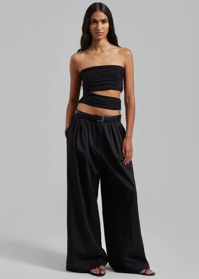 The Frankie Shop Bottoms Catalina Pleated Trousers 8211 Black 8211 Women