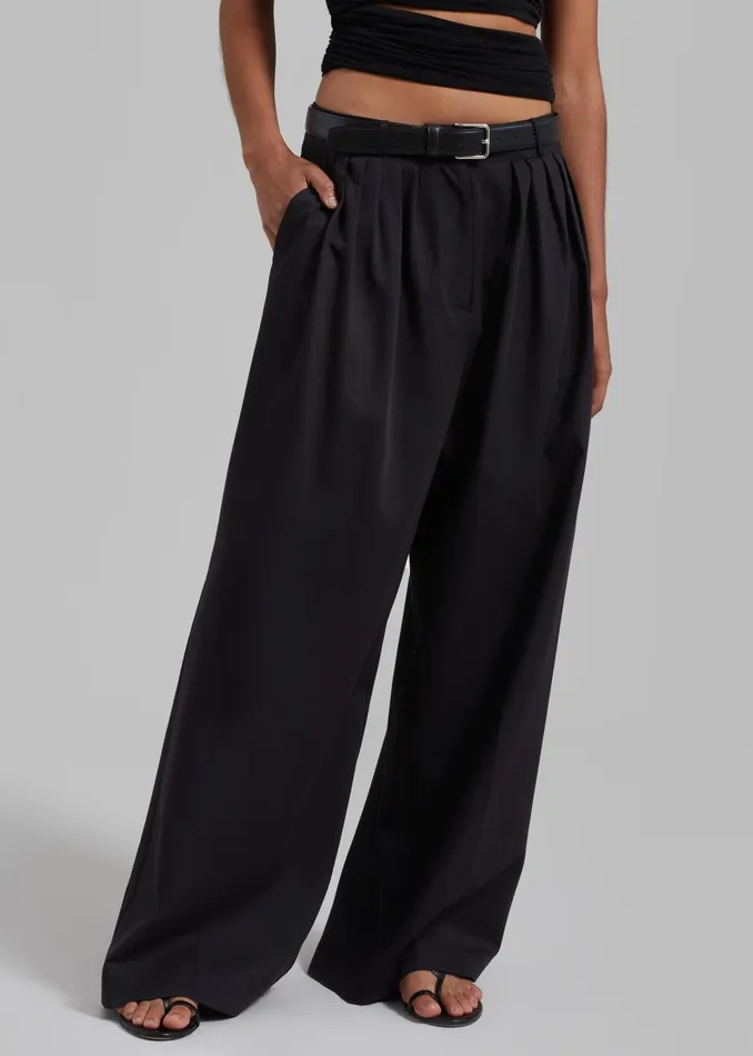 The Frankie Shop Bottoms Catalina Pleated Trousers 8211 Black 8211 Women