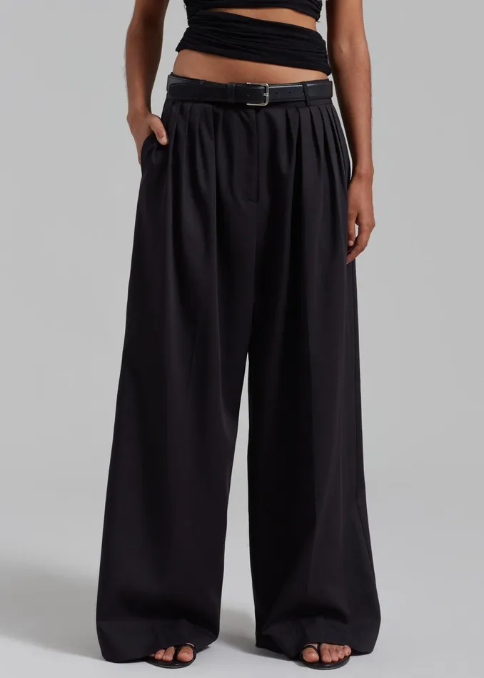 The Frankie Shop Bottoms Catalina Pleated Trousers 8211 Black 8211 Women