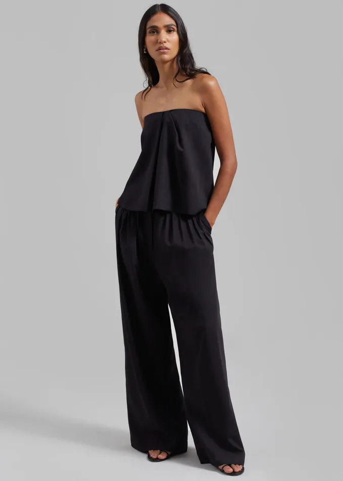 The Frankie Shop Bottoms Catalina Pleated Trousers 8211 Black 8211 Women