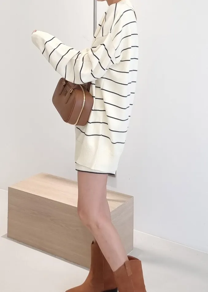The Frankie Shop Bottoms Claudia Knit Shorts 8211 CreamNavy Stripe 8211 Women