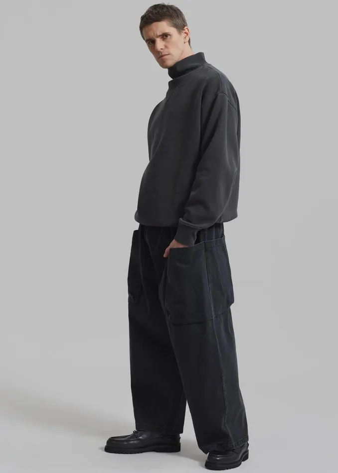The Frankie Shop Bottoms Cliff Denim Balloon Pants 8211 Black 8211 Men