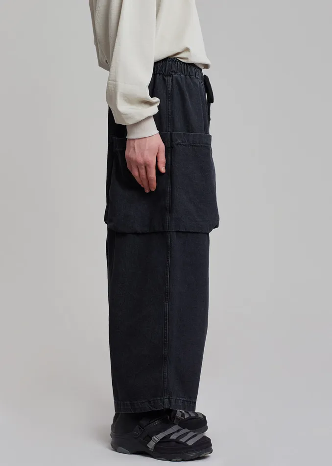 The Frankie Shop Bottoms Cliff Denim Balloon Pants 8211 Black 8211 Men