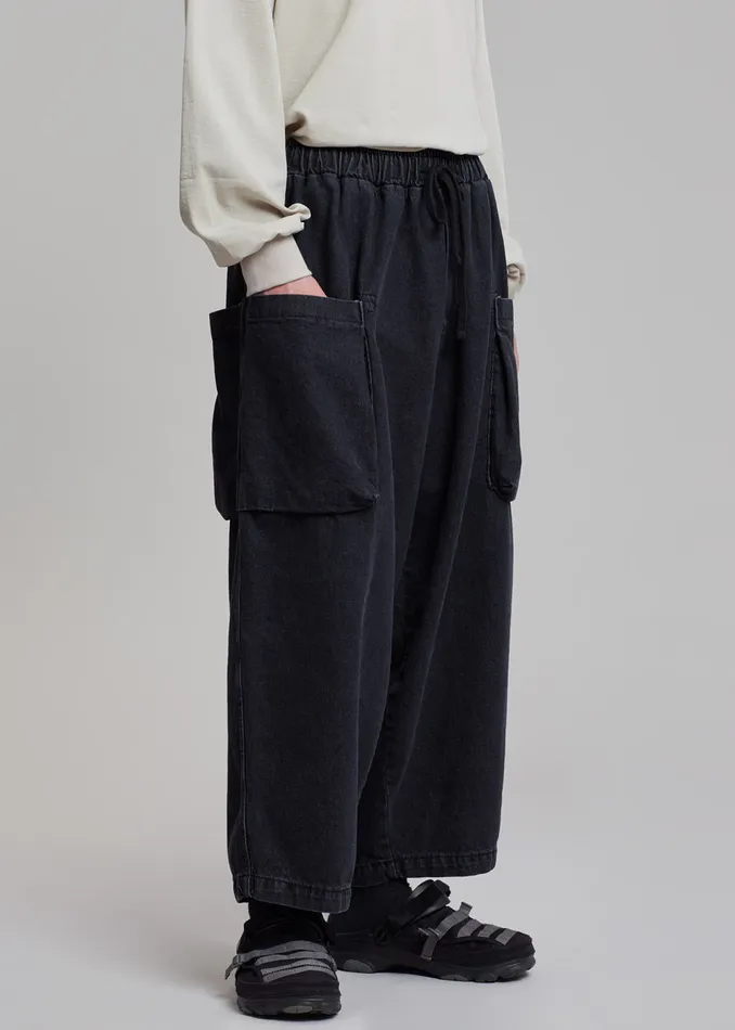 The Frankie Shop Bottoms Cliff Denim Balloon Pants 8211 Black 8211 Men
