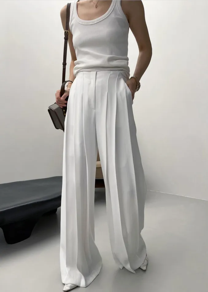 The Frankie Shop Bottoms Dillon Pleated Pants 8211 White 8211 Women