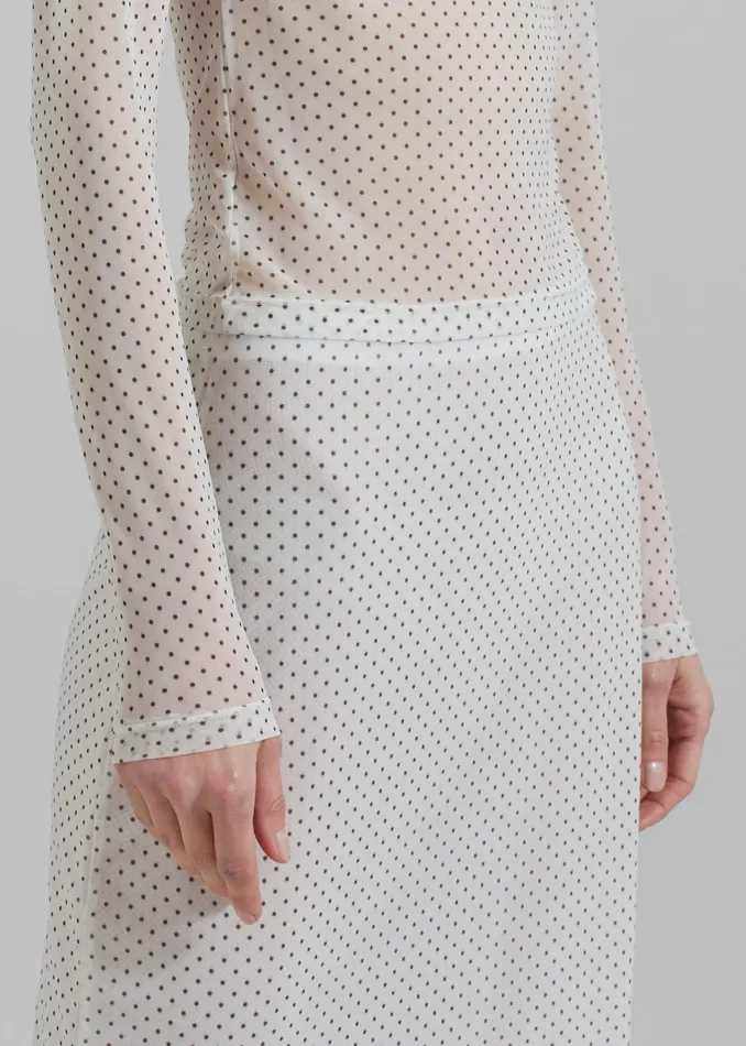 The Frankie Shop Bottoms Gigi Polka Dot Skirt 8211 White 8211 Women