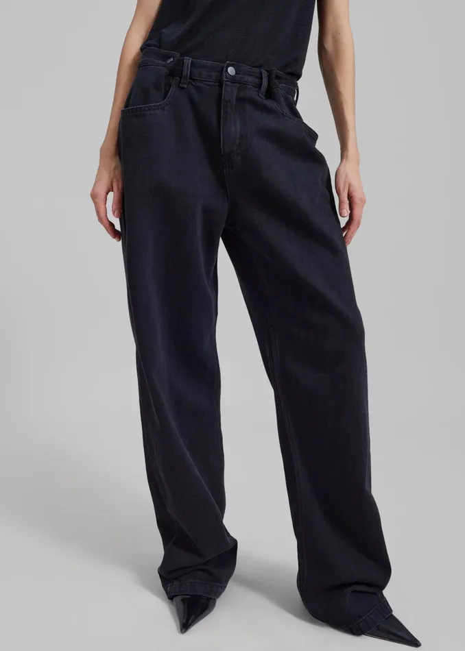 The Frankie Shop Bottoms Hayla Denim Pants 8211 Black Wash 8211 Women