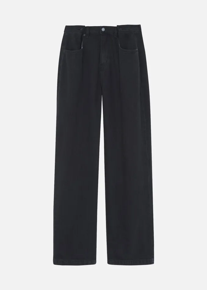 The Frankie Shop Bottoms Hayla Denim Pants 8211 Black Wash 8211 Women