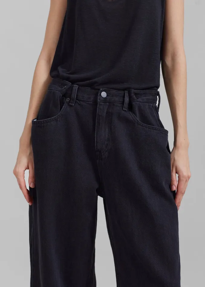 The Frankie Shop Bottoms Hayla Denim Pants 8211 Black Wash 8211 Women