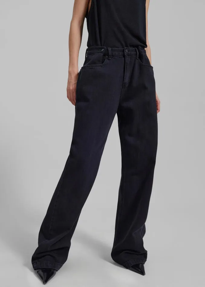 The Frankie Shop Bottoms Hayla Denim Pants 8211 Black Wash 8211 Women