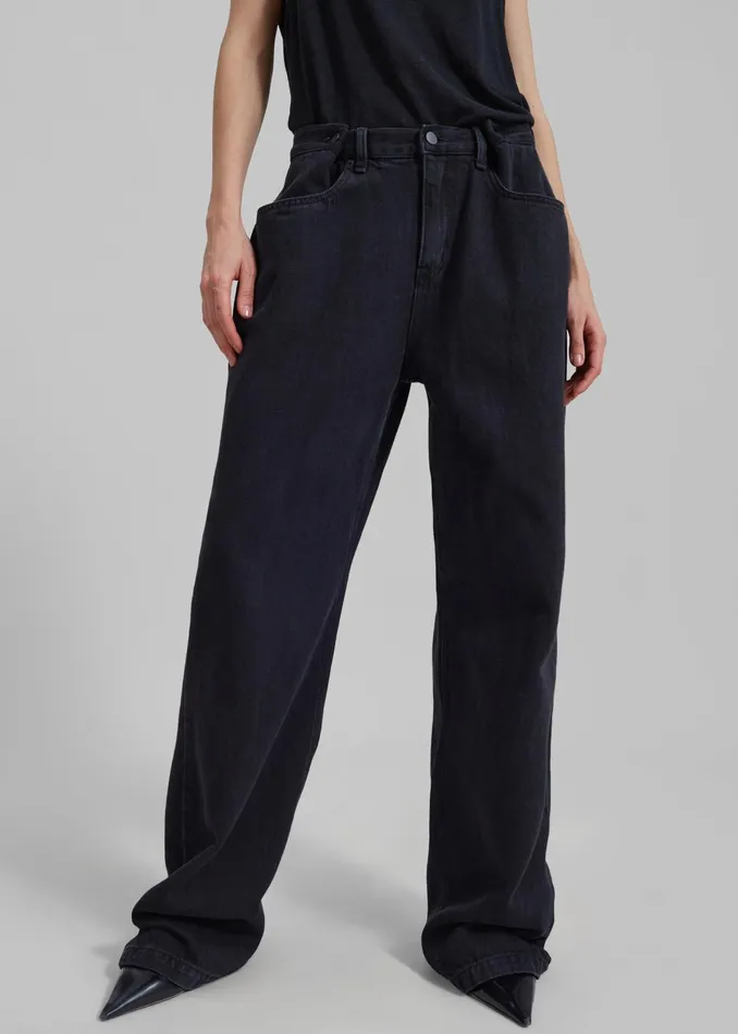 The Frankie Shop Bottoms Hayla Denim Pants 8211 Black Wash 8211 Women