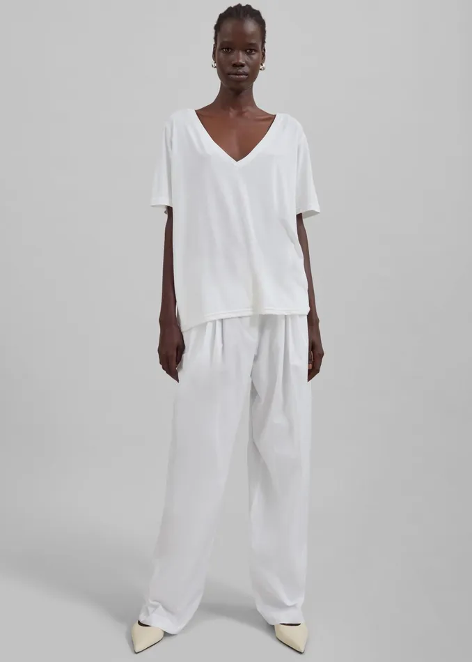 The Frankie Shop Bottoms Lea Cotton Trousers 8211 White 8211 Women