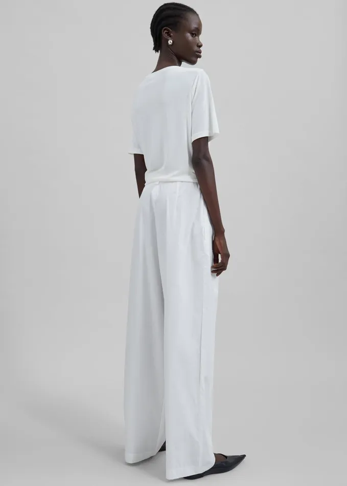 The Frankie Shop Bottoms Lea Cotton Trousers 8211 White 8211 Women