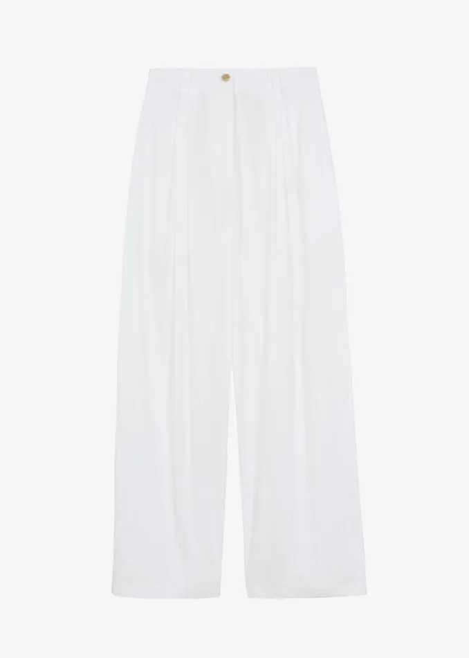 The Frankie Shop Bottoms Lea Cotton Trousers 8211 White 8211 Women