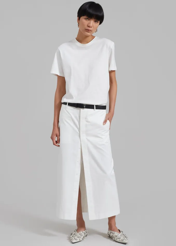 The Frankie Shop Bottoms Norah Slit Midi Skirt 8211 White 8211 Women