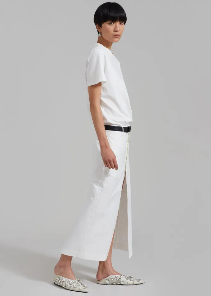The Frankie Shop Bottoms Norah Slit Midi Skirt 8211 White 8211 Women