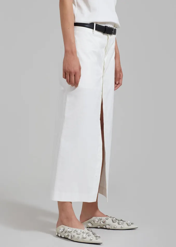 The Frankie Shop Bottoms Norah Slit Midi Skirt 8211 White 8211 Women