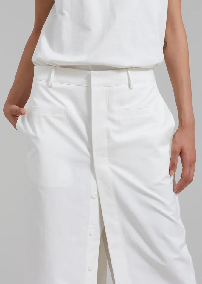 The Frankie Shop Bottoms Norah Slit Midi Skirt 8211 White 8211 Women