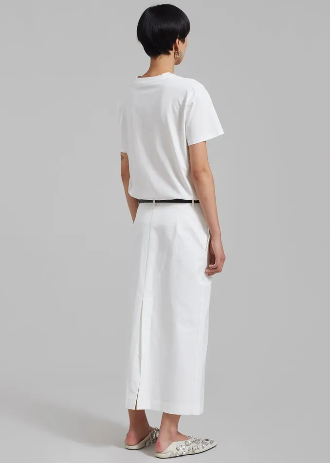 The Frankie Shop Bottoms Norah Slit Midi Skirt 8211 White 8211 Women