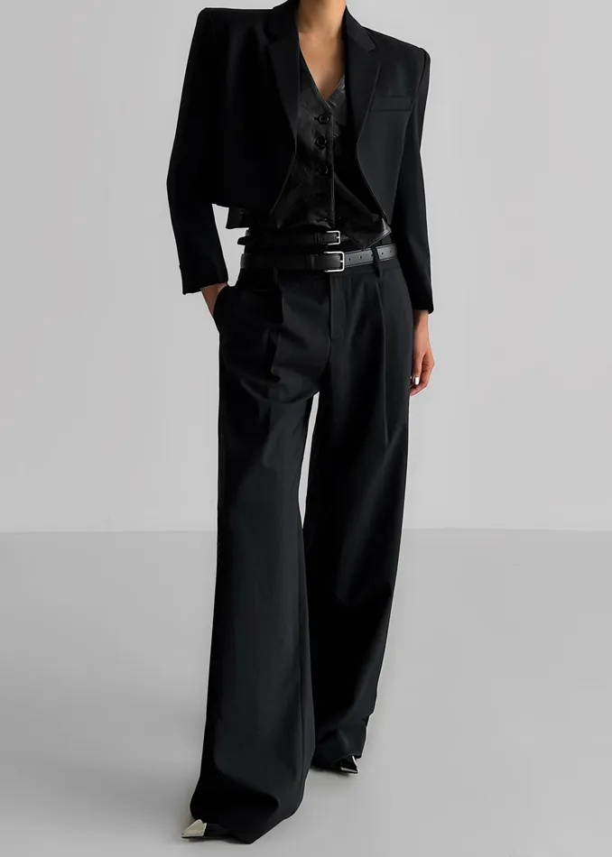The Frankie Shop Bottoms Olwen Pintuck Trousers 8211 Black 8211 Women