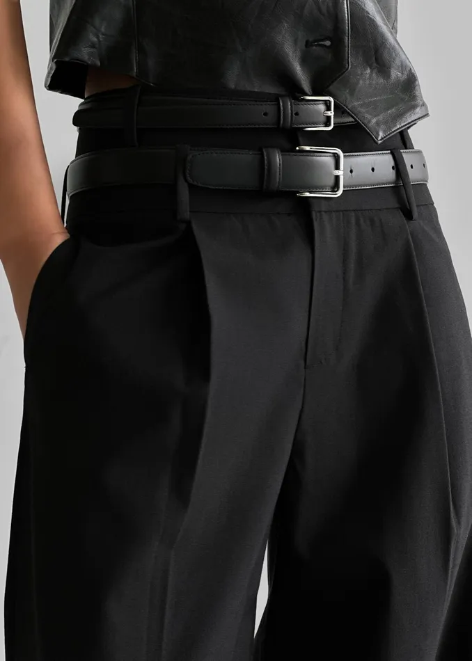 The Frankie Shop Bottoms Olwen Pintuck Trousers 8211 Black 8211 Women