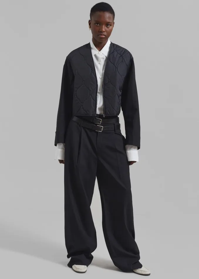 The Frankie Shop Bottoms Olwen Pintuck Trousers 8211 Black 8211 Women