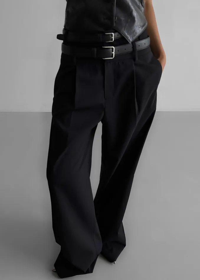 The Frankie Shop Bottoms Olwen Pintuck Trousers 8211 Black 8211 Women