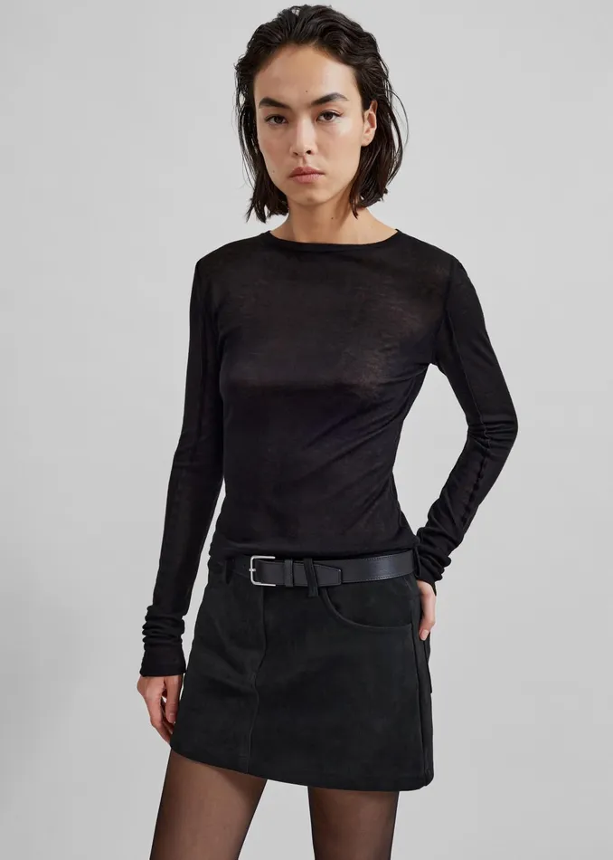 The Frankie Shop Bottoms Peoria Faux Suede Mini Skirt 8211 Black 8211 Women