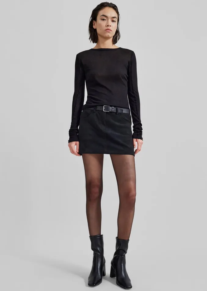 The Frankie Shop Bottoms Peoria Faux Suede Mini Skirt 8211 Black 8211 Women